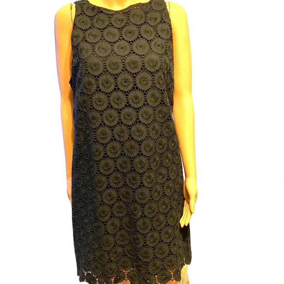 Ruby Rd Cotton Lace Black Sleeveless Dress Women Size 12 - Picture 1 of 7
